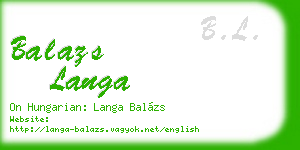 balazs langa business card