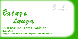 balazs langa business card
